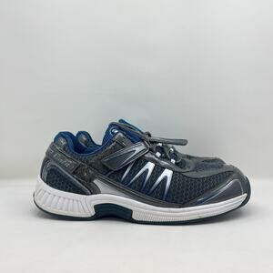 Orthofeet Sprint BioFit Orthotic Gray Blue Tie Less Shoes 672 Men's Size 12 D